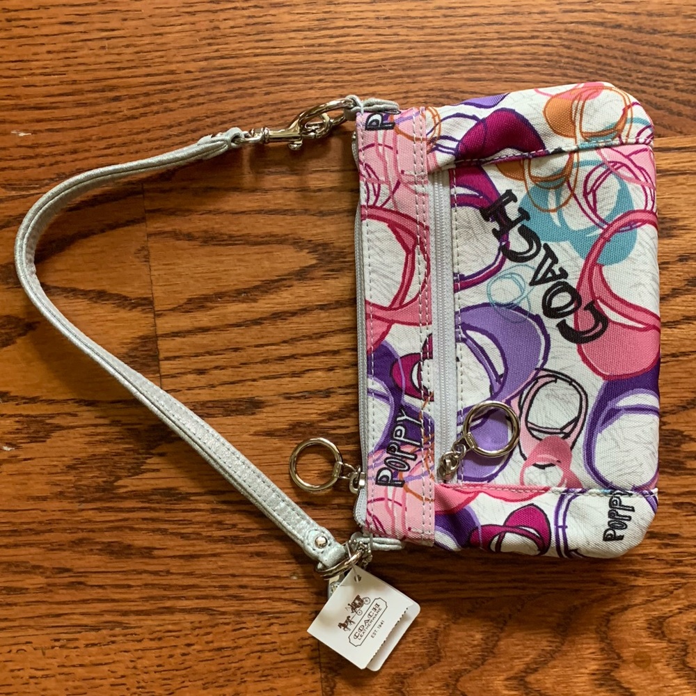 Coach wristlet or mini shoulder bag, silver